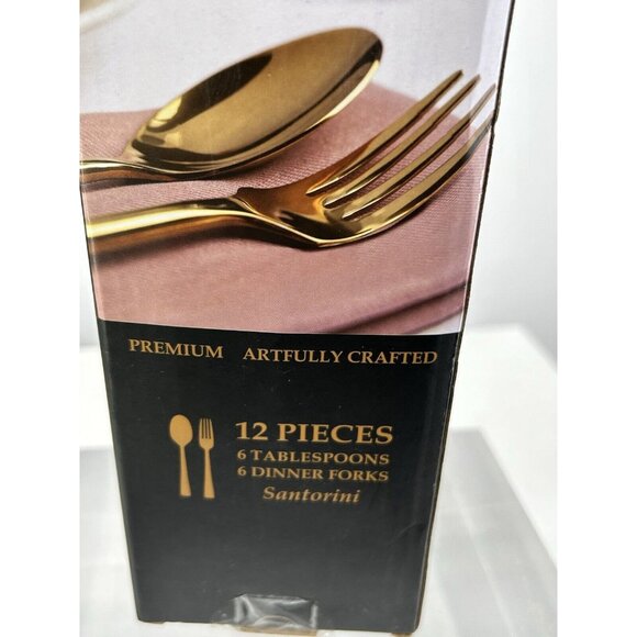 Bombay 12 Pc Set SANTORINI Fine Stainless Steel Utensils Flatware NIB - Picture 2 of 7